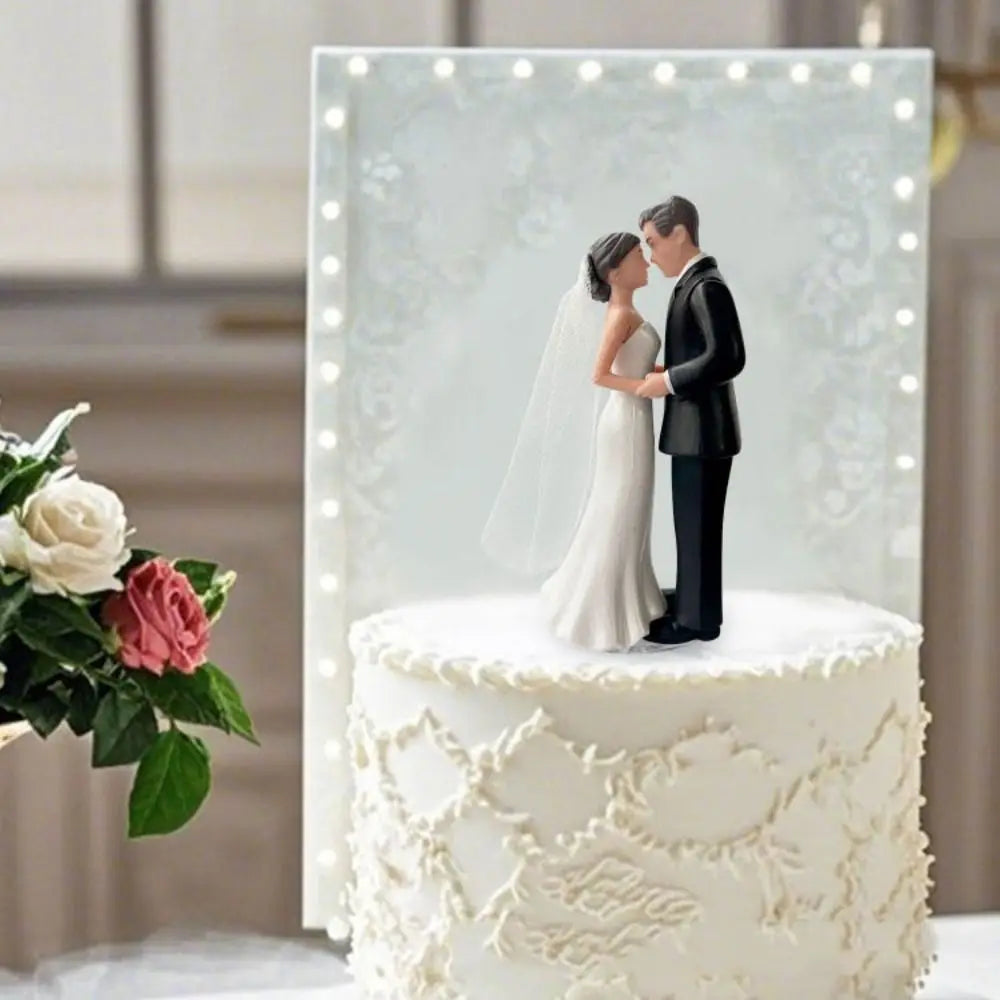 Bride & Groom Wedding Cake Topper – Elegant PVC Figurines Wedding Cake Topper PLUSH