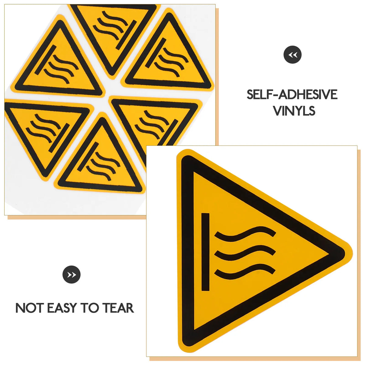 Hot Surface Warning Label Stickers – 6pcs Safety Caution Sheet Safety Warning Sticker PLUSH