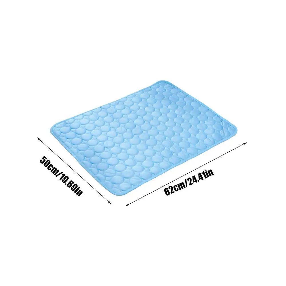 Pet Cooling Mat for Dogs & Cats – Ice Silk Summer Pad Pet Cooling Mat PLUSH 62x50cm Blue