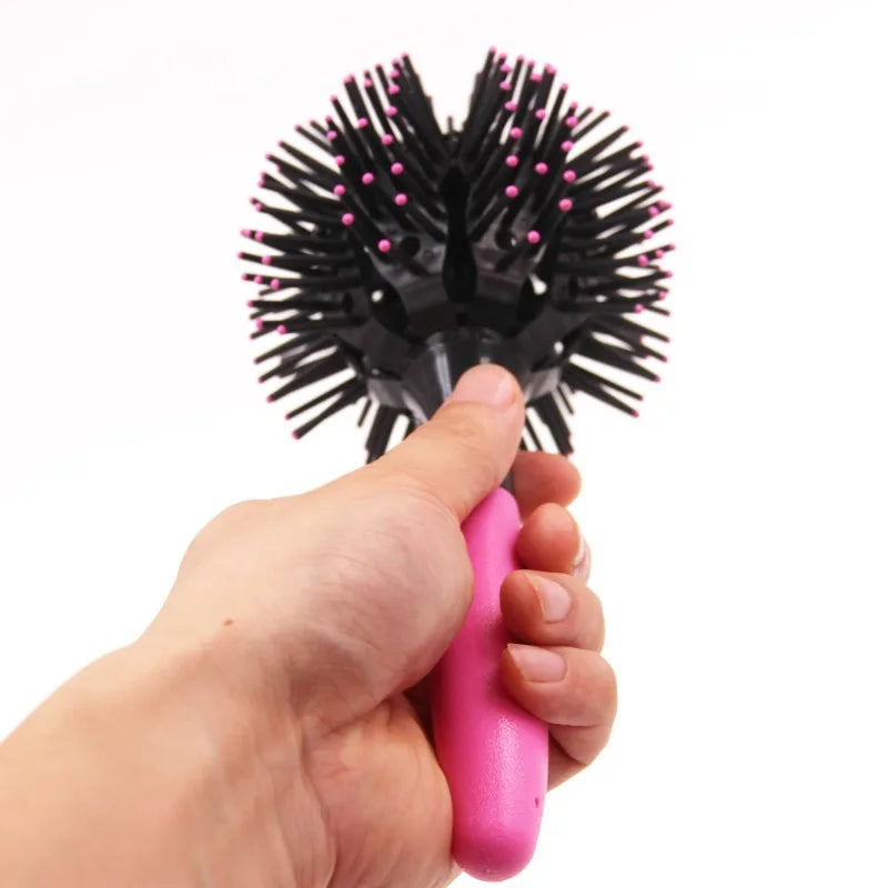 360° Spherical Ball Hair Brush – 3D Round Detangling Brush Round Hair Brush PLUSH