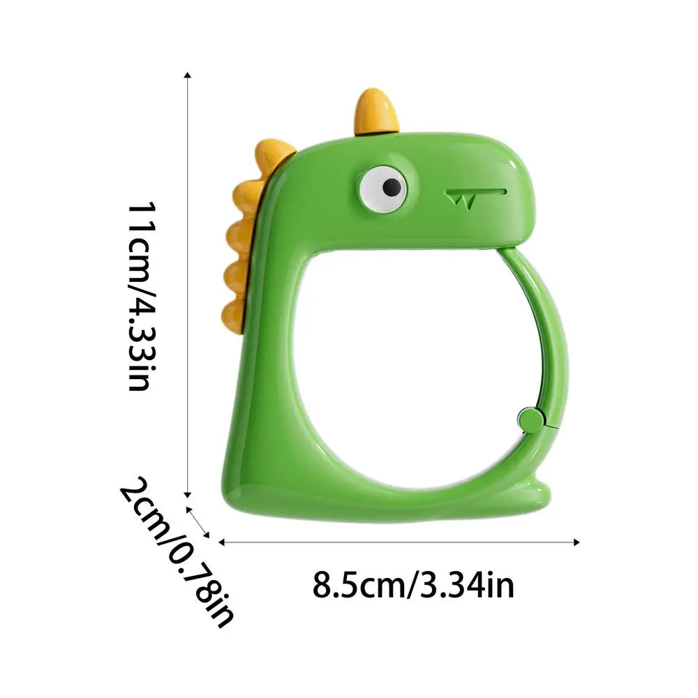 Dinosaur Desk Purse Hook – Clip-On Foldable Bag Hanger Clip-On Bag Hook PLUSH Green