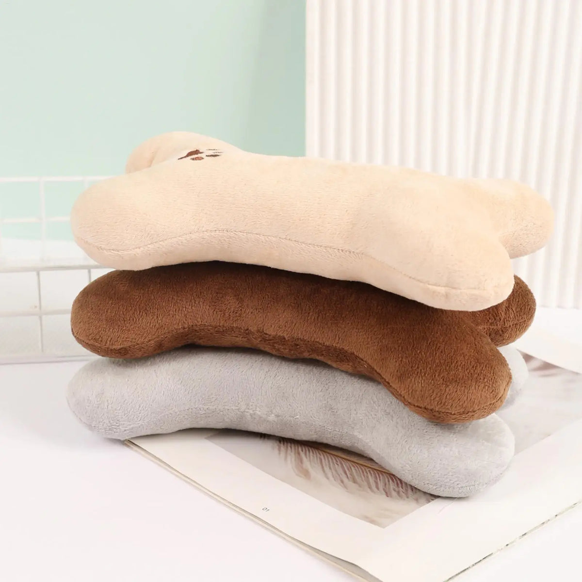 Bone Plush Pillow Chew Toy for Puppies, Kittens & Dogs Plush Pet Toy PLUSH
