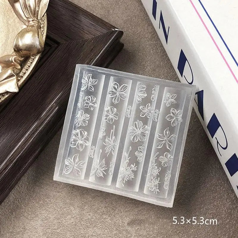 Silicone 3D Flower Nail Art Mold – Reusable Petal Template Nail Art Mold PLUSH A6