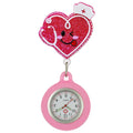 Cartoon Clip-On Nurse Fob Watch | Retractable Silicone Badge Reel Clip-On Fob Watch PLUSH J