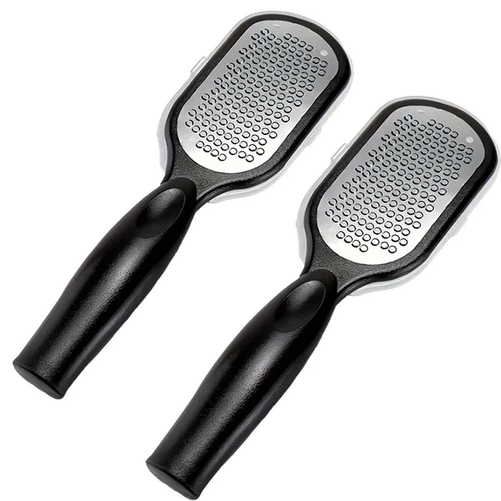Stainless Steel Foot File & Callus Remover with Splash Guard Foot File Rasp PLUSH 2 PCS