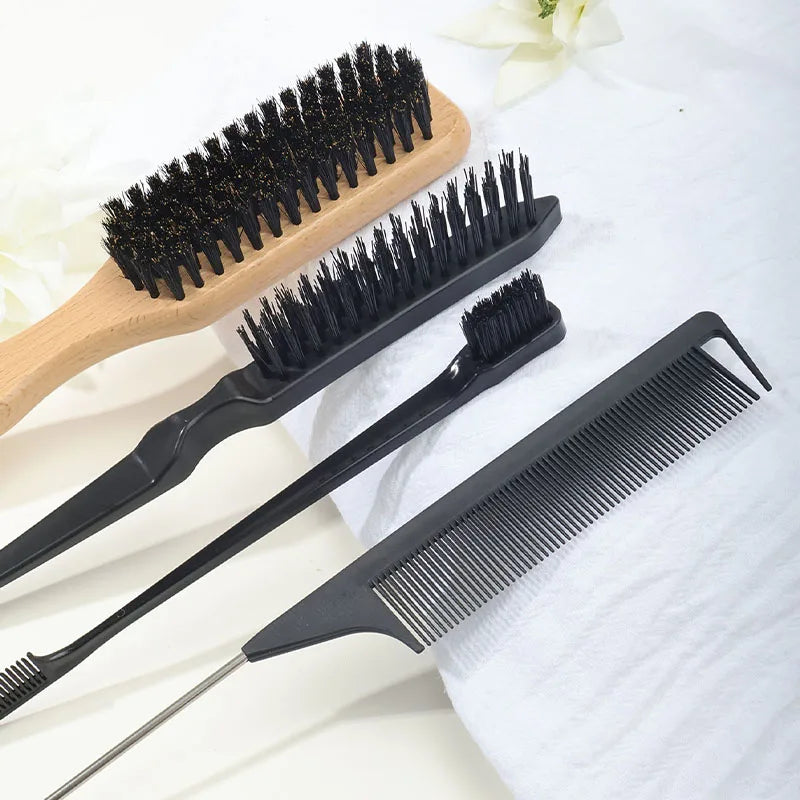 Boar Bristle Brush & Comb Set – Detangle & Smooth Hair Hair Brush Comb Set PLUSH