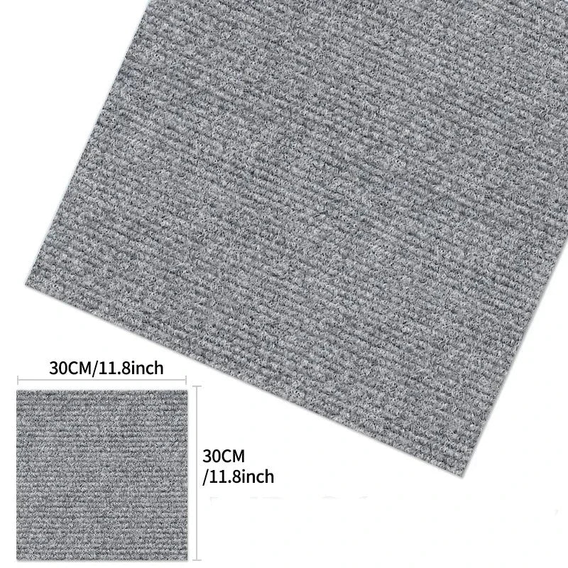 50pcs Peel & Stick Carpet Tiles 30x30cm – DIY Floor Mats Peel & Stick Carpet Tiles PLUSH Grey-50PCS 30X30CM
