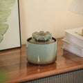 Ceramic Feng Shui Water Fountain – Tabletop Home Decor Tabletop Water Fountain PLUSH Black