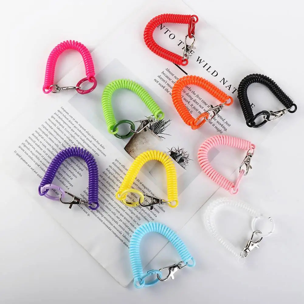 Spiral Spring Coil Key Chain – Metal Lobster Clasp Spring Coil Key Chain PLUSH