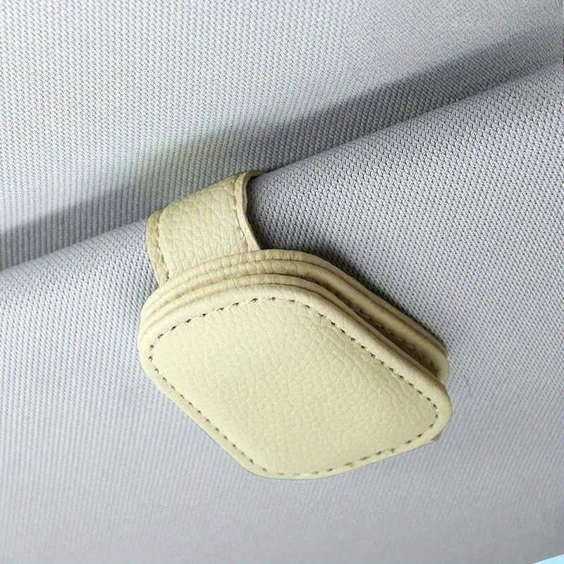 Magnetic Leather Car Sunglasses Holder Visor Clip Hanger Car Visor Organizer PLUSH A3
