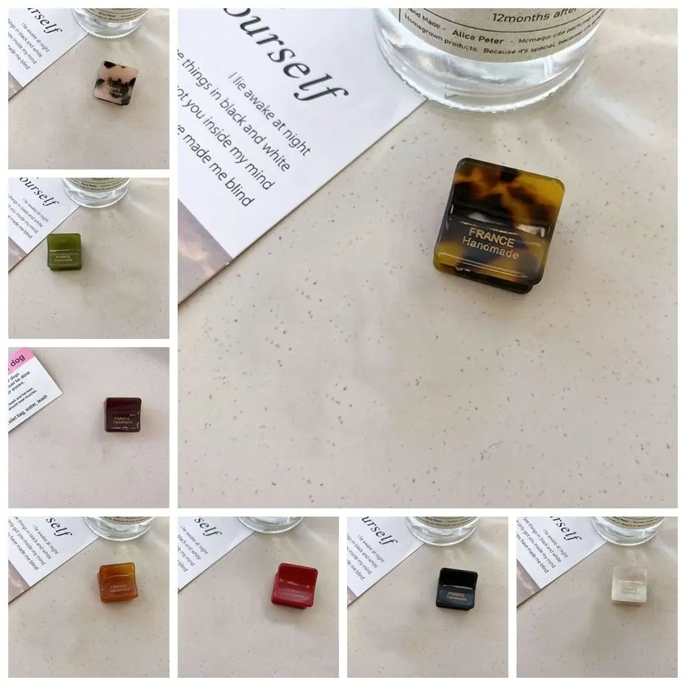 Vintage Y2K Mini Square Acetate Hair Claw Clip | Retro Barrette Hair Claw Clip PLUSH