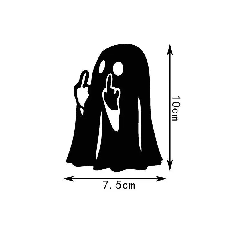 Funny Ghost Middle Finger Car Sticker – Waterproof PVC Decal Car Decal Sticker PLUSH A