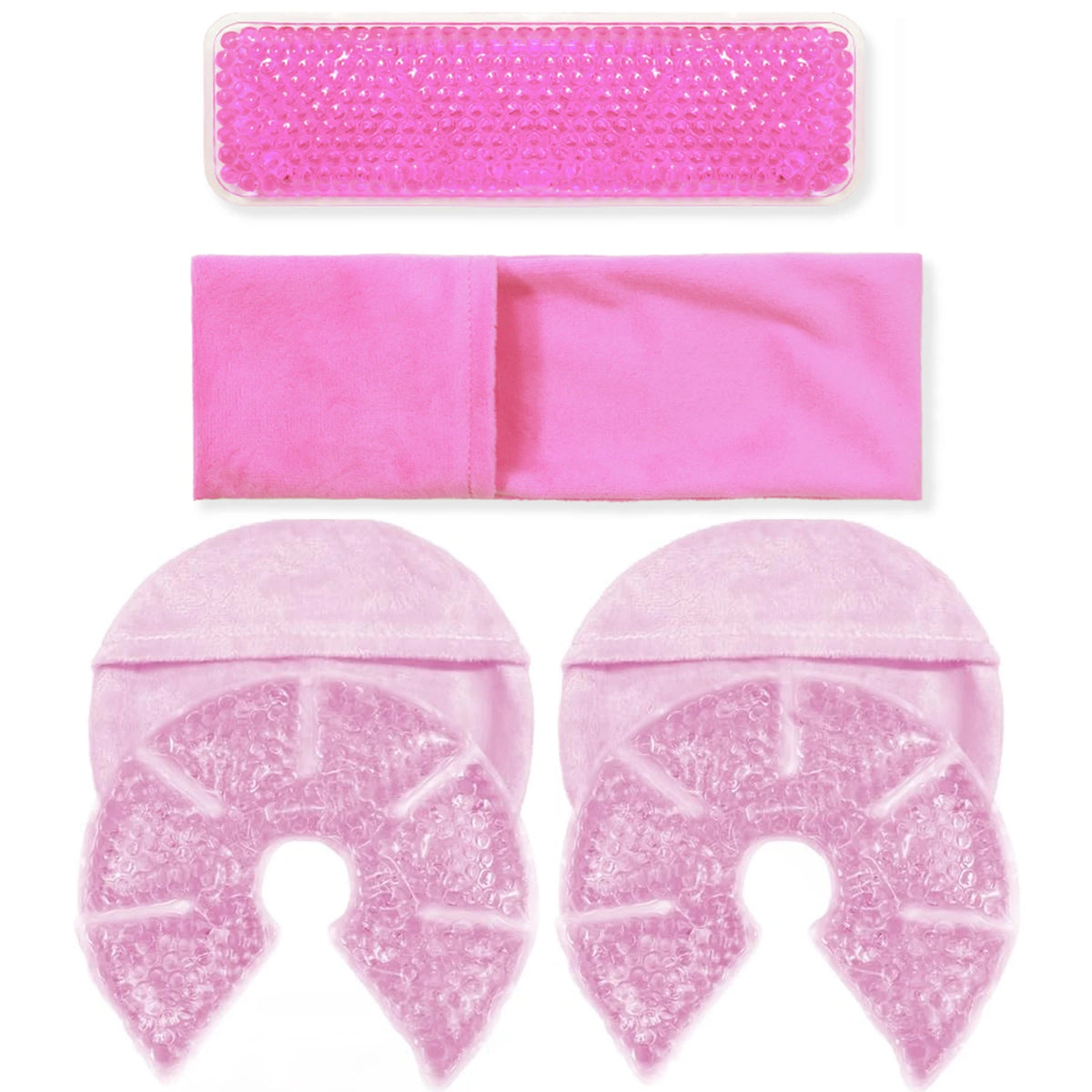 Hot Cold Gel Bead Breast Therapy Pack – Reusable Nursing Pad Breast Therapy Pack PLUSH Pink Set