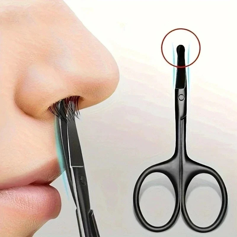 Round-Tip Nose Hair Scissors – Stainless Steel, Unisex Nose Hair Scissors PLUSH