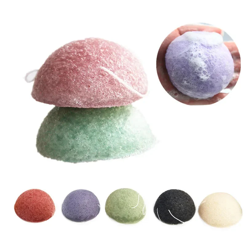 Natural Konjac Face Cleansing Sponge 4-Pack – Gentle Exfoliator Facial Cleansing Sponge PLUSH