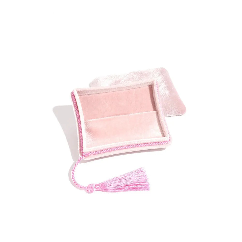 Velvet Tassel Jewelry Bag – Bracelet, Earring & Ring Organizer Jewelry Storage Bag PLUSH Pink