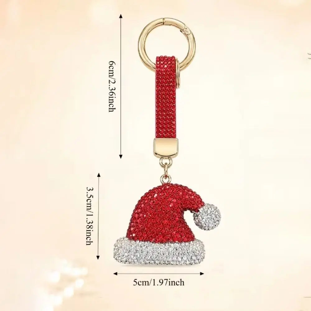 Santa Claus Rhinestone Christmas Keychain – DIY Xmas Charm Christmas Keychain Charm PLUSH