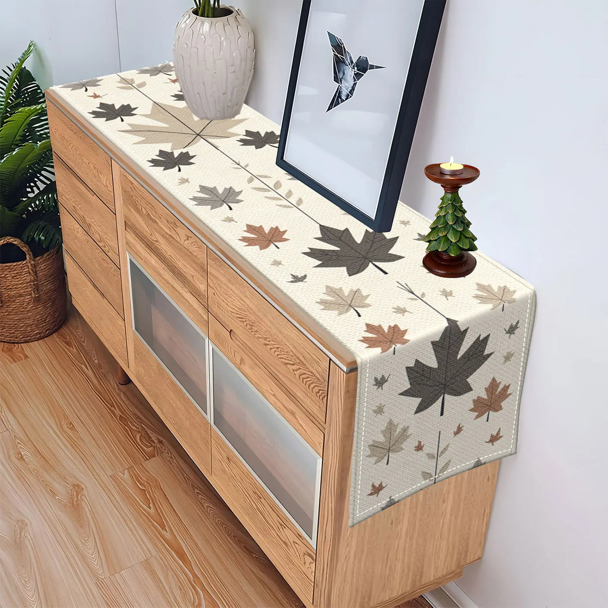 Autumn Maple Leaf Table Runner – Fall & Thanksgiving Décor Table Runner PLUSH