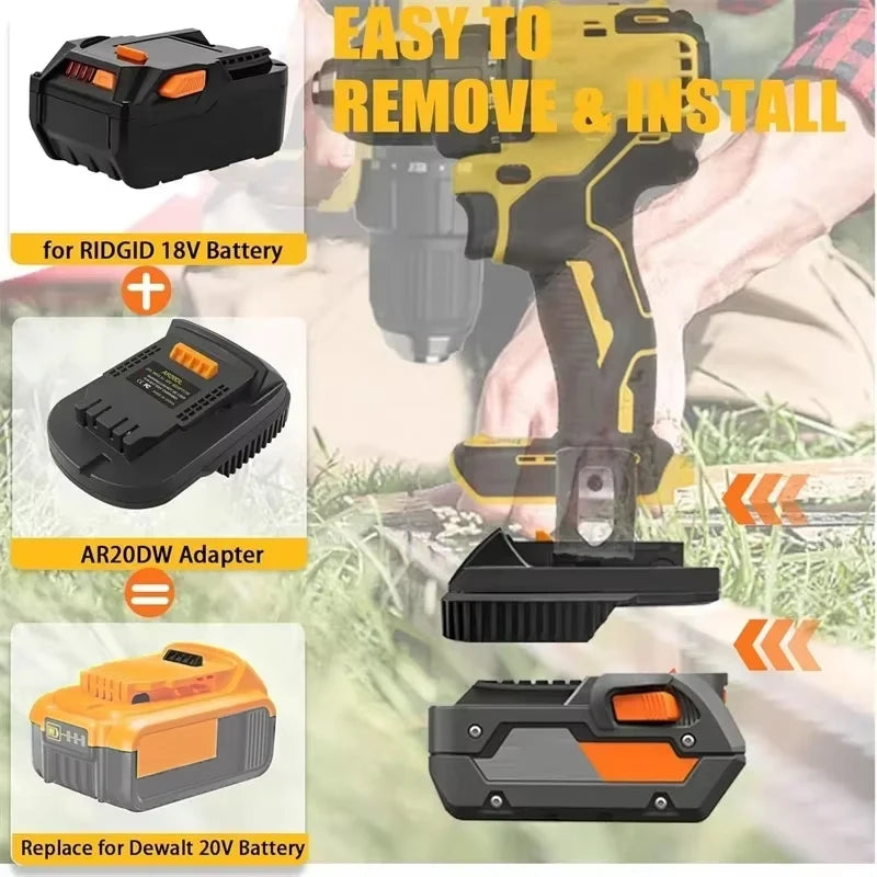 ZWINCKY Battery Adapter RIDGID AEG 18V to DeWalt 20V Tools Battery Adapter PLUSH