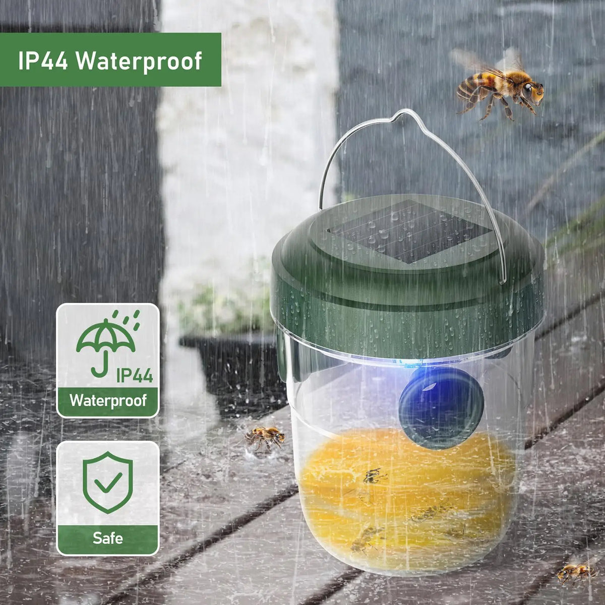 Solar Wasp & Hornet Trap – Reusable Outdoor Hanging Catcher Outdoor Insect Trap PLUSH