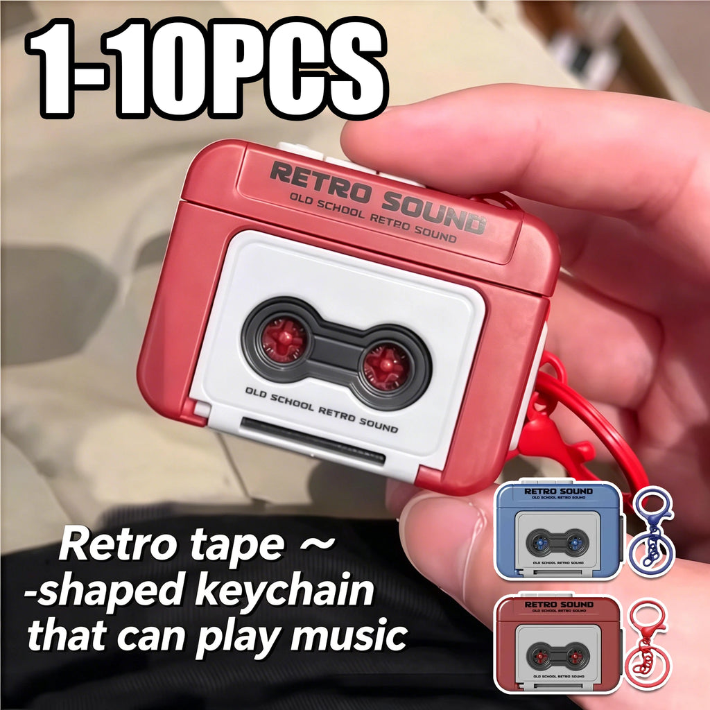 Mini Retro Tape Recorder Keychain – Recordable Voice Pendant Novelty Keychain Toy PLUSH