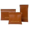 Women's PU Leather Travel Makeup Bag Set – 3-Piece Organizer Travel Makeup Bag PLUSH Brown