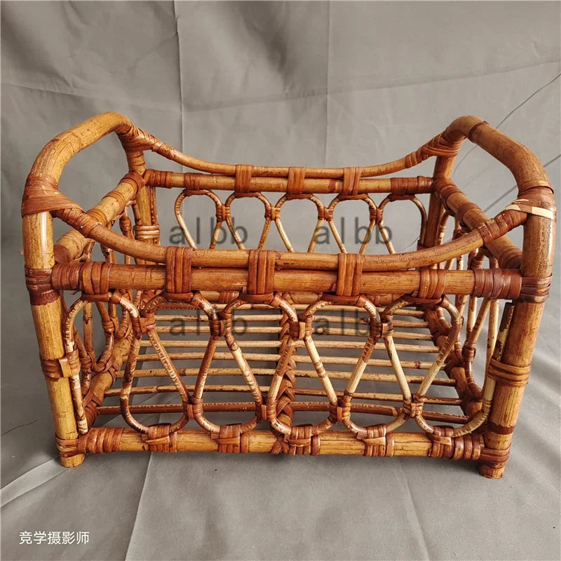 Handmade Vintage Bamboo Chair Newborn Photography Prop Newborn Photo Prop PLUSH 3