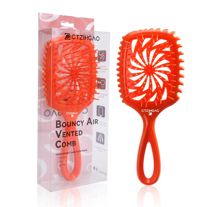 WANMEI Vented Detangling Hair Brush – Wet & Dry All Hair Types Detangling Hair Brush PLUSH Orang Boxed