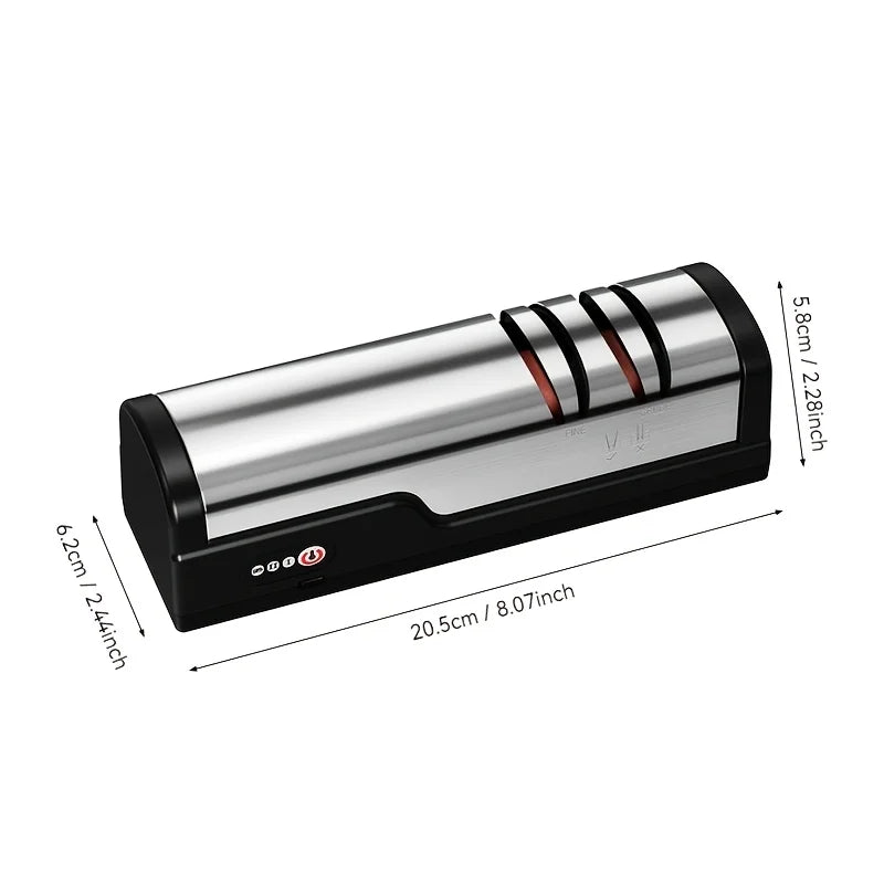 Electric Knife Sharpener – 2-Stage Fast Sharpening, Non-Slip Electric Knife Sharpener PLUSH
