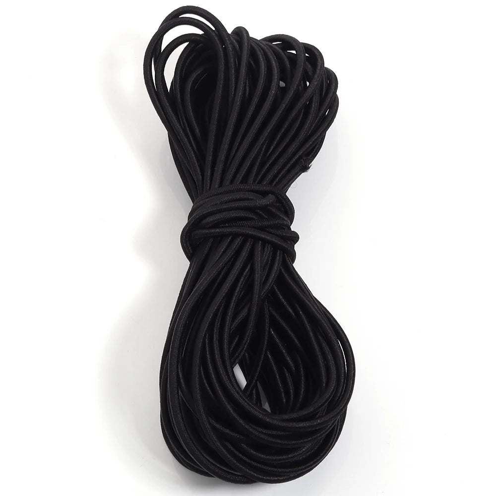 10m Round Elastic Cord Stretch String for DIY Sewing & Crafts Elastic Sewing Cord PLUSH Black 2.5mm