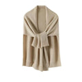 Women's Soft Knit Shawl Wrap – Polyester Scarf Cape All Seasons Knit Shawl Scarf PLUSH Camel
