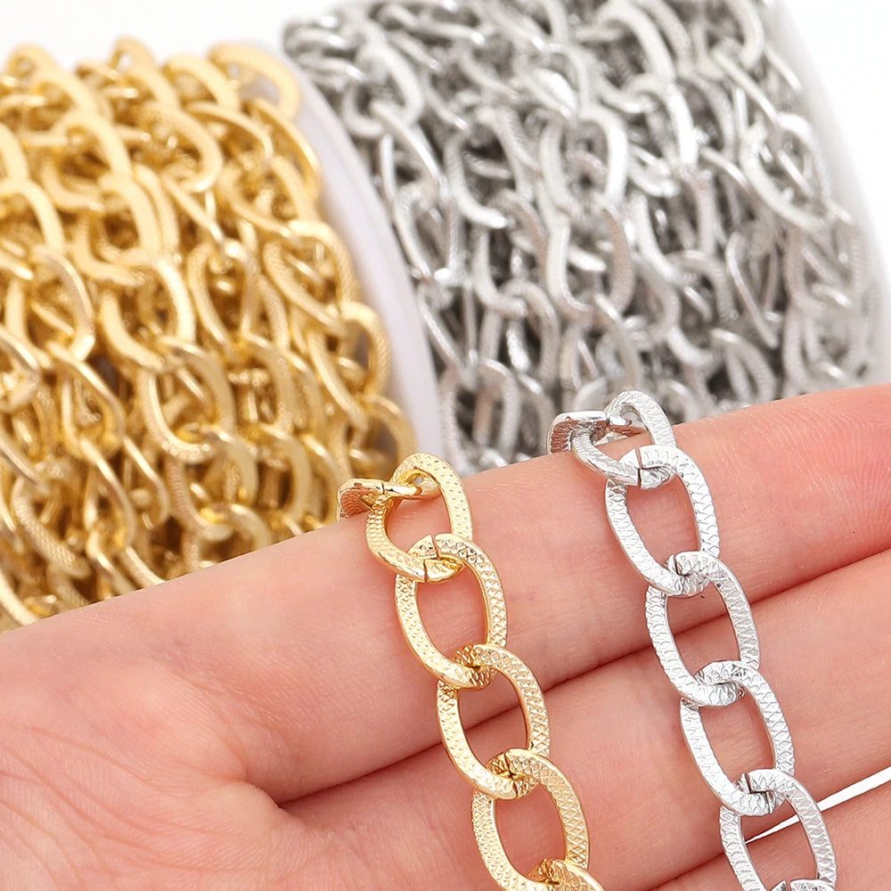 5 Yards 12x8mm O-Shape Aluminum Twist Chain for Jewelry & Bags Jewelry Making Chain PLUSH
