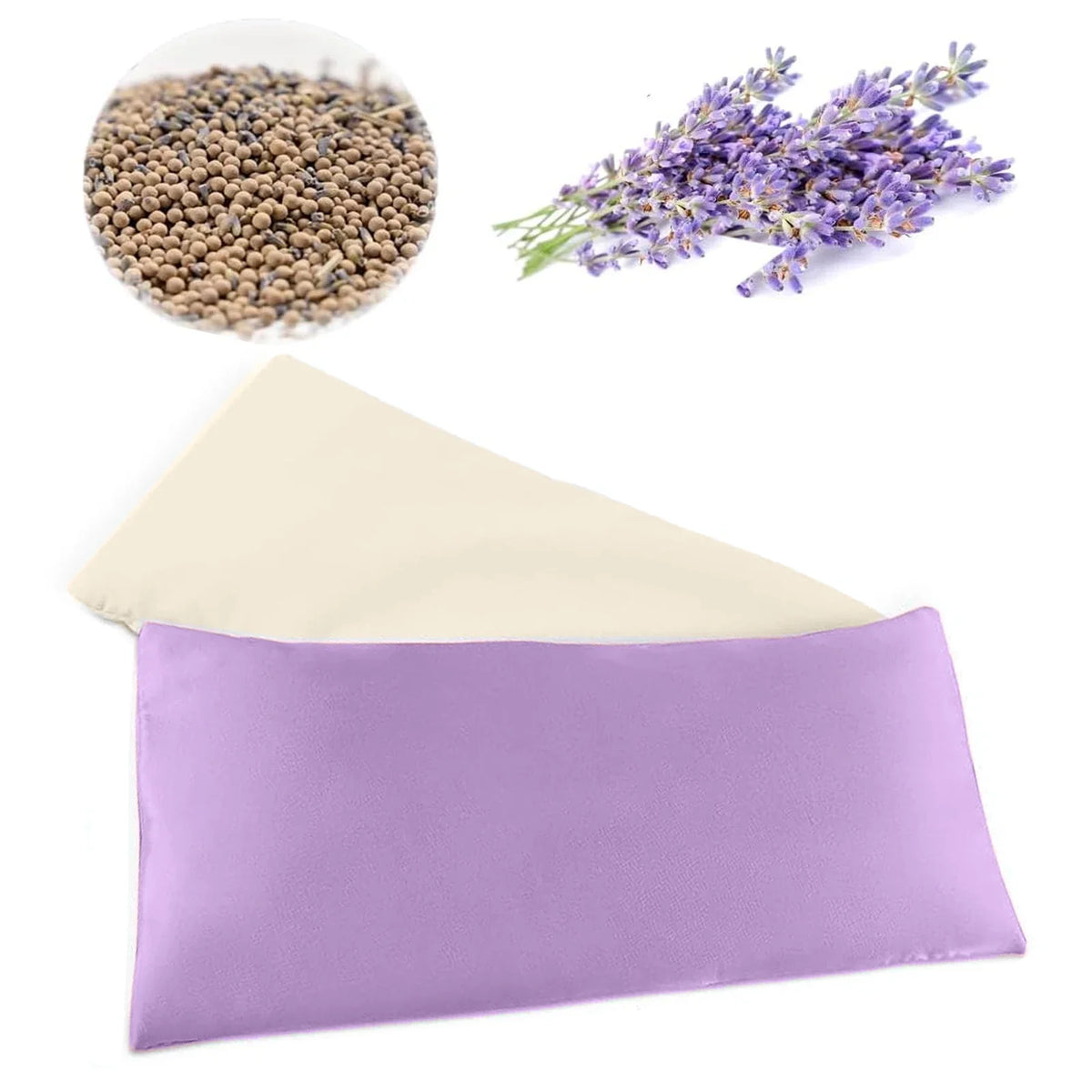 Weighted Lavender Eye Pillow – Heated Yoga & Sleep Mask Aromatherapy Eye Pillow PLUSH Light Purple