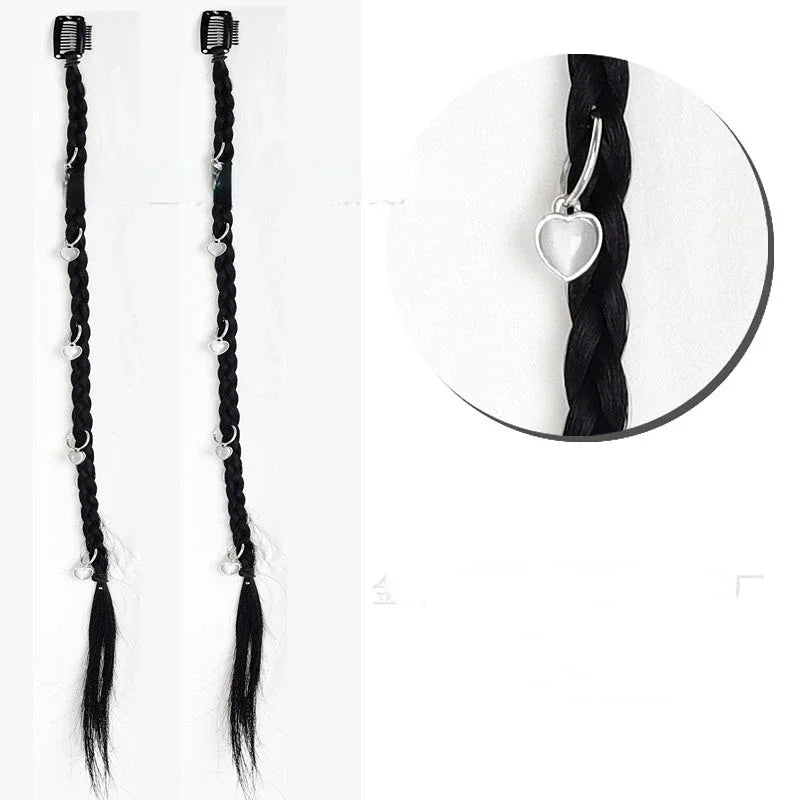 2Pcs Clip-In Braided Hair Extensions – Synthetic Twist Braid Pieces Clip-In Hair Extensions PLUSH myax 2Pcs
