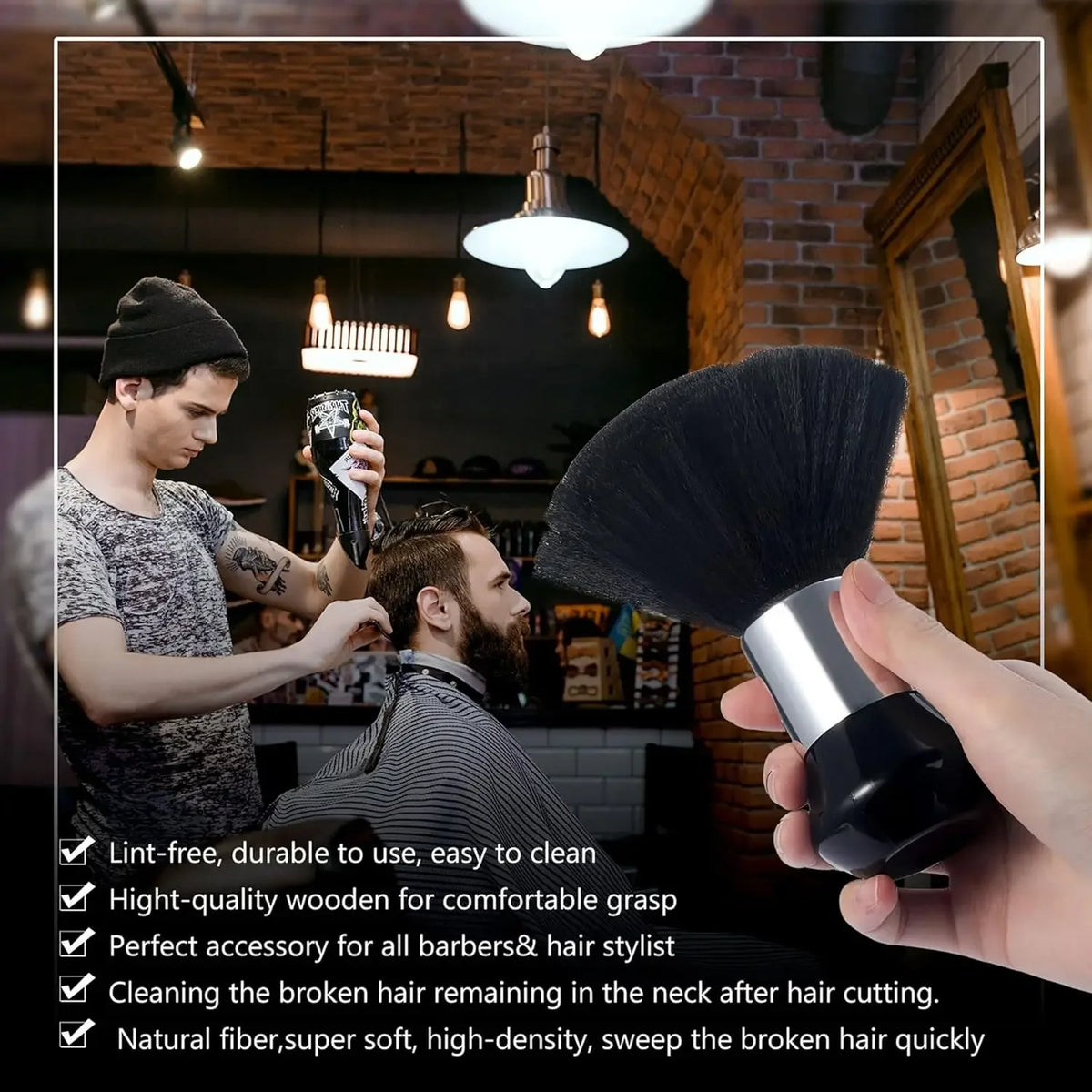 Neck Dust Removal Brush Set – Soft Nylon Clipper Cleaner Clipper Cleaning Brush PLUSH