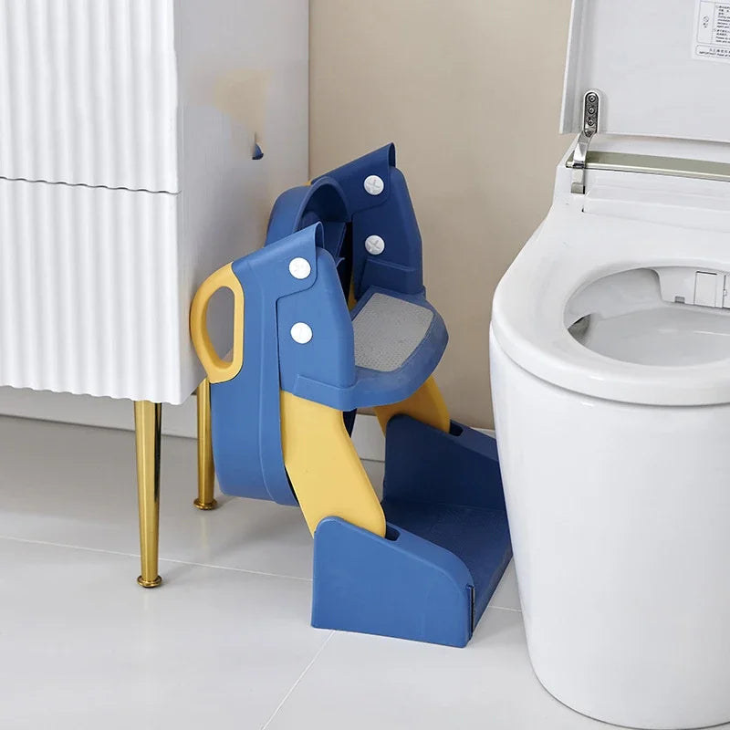 Foldable Kids Toilet Seat with Step Stool Ladder – Unisex Kids Potty Seat PLUSH
