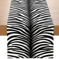 Zebra Print Table Runner – Black & White Animal Theme Décor Table Runner PLUSH A 33X275Cm