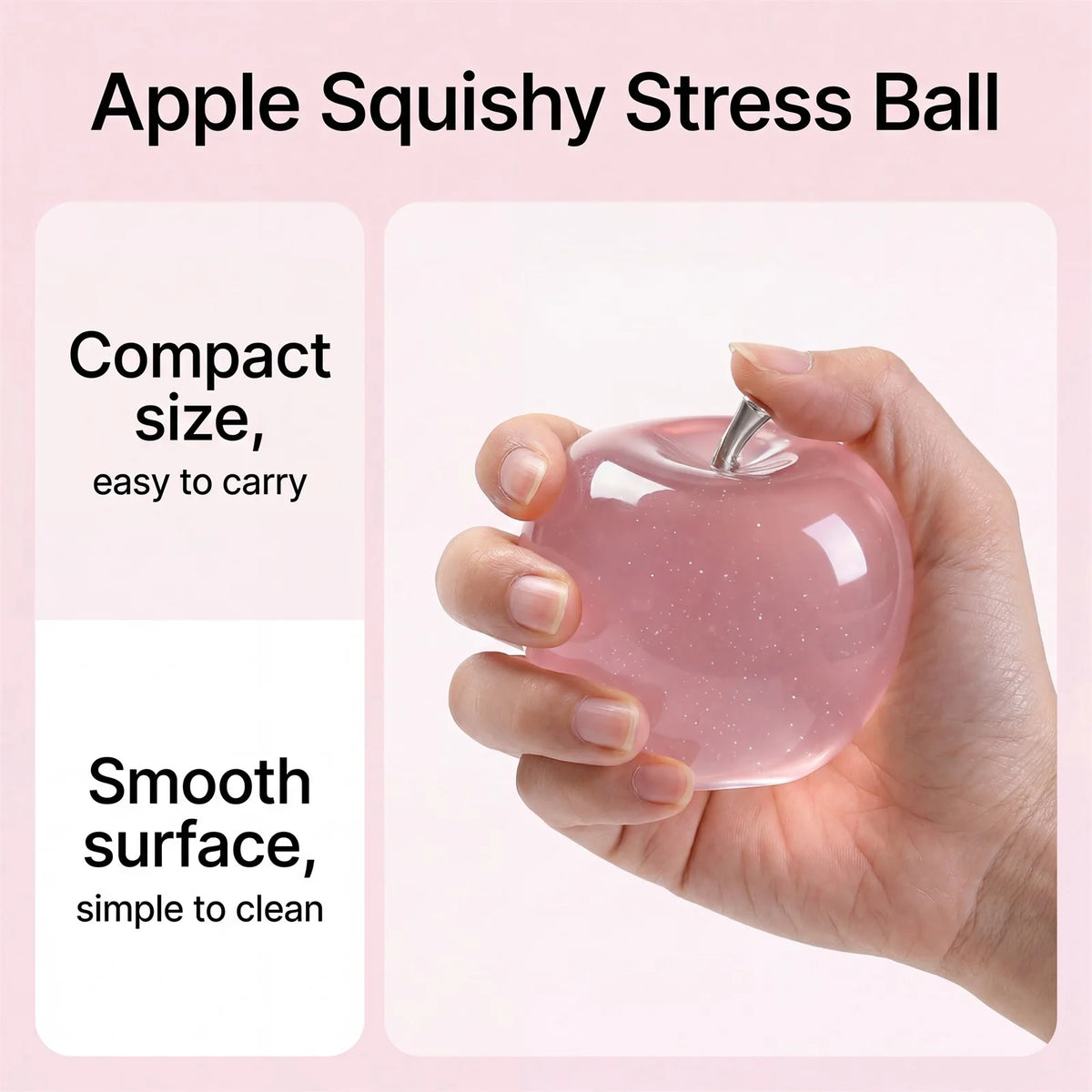 Glitter Crystal Apple Squishy Ball – 3D Sensory Fidget Toy Sensory Fidget Toy PLUSH