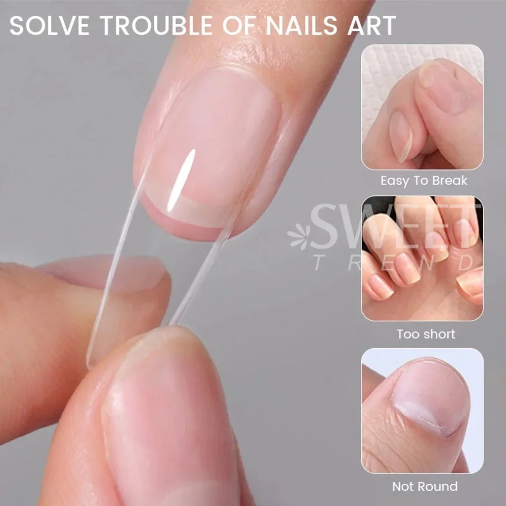 550pcs Frosted Nail Tips – Almond Coffin Press On False Nails Press On Nail Tips PLUSH