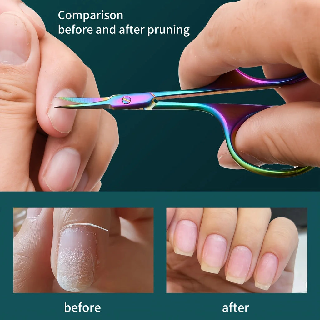 Ouriner Curved Cuticle Scissors – Precision Manicure & Pedicure Cuticle Scissors PLUSH