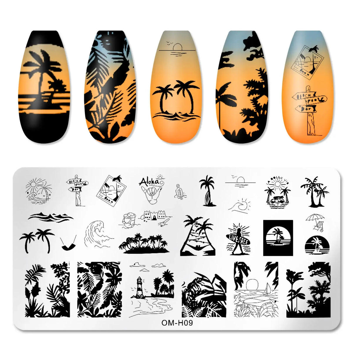 Nail Stamping Plates – Nature Animal Floral Designs 12×6cm Nail Stamping Plate PLUSH 09