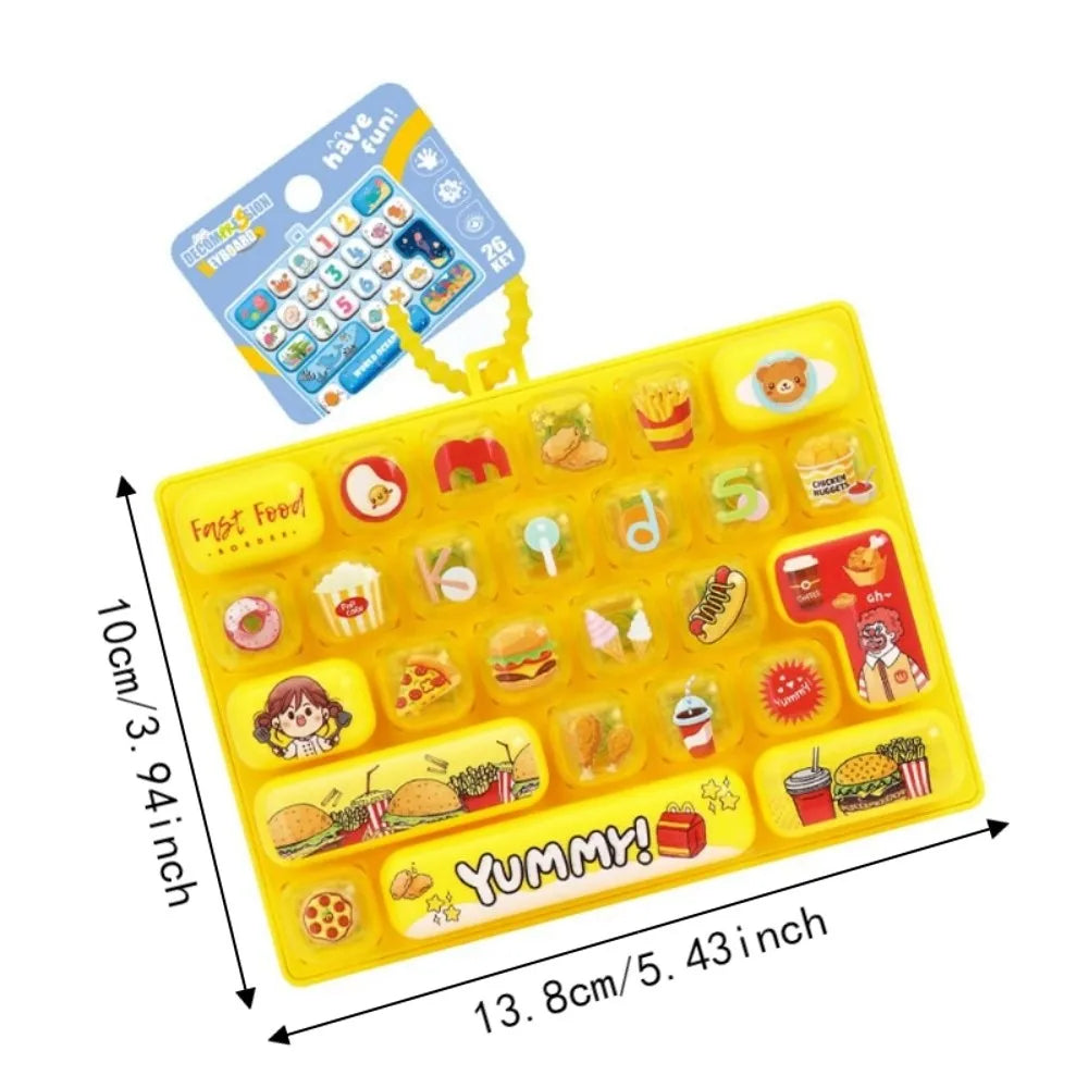 Animals Cartoon Keyboard Keychain – 26 Keys Fidget Toy Fidget Keychain Toy PLUSH