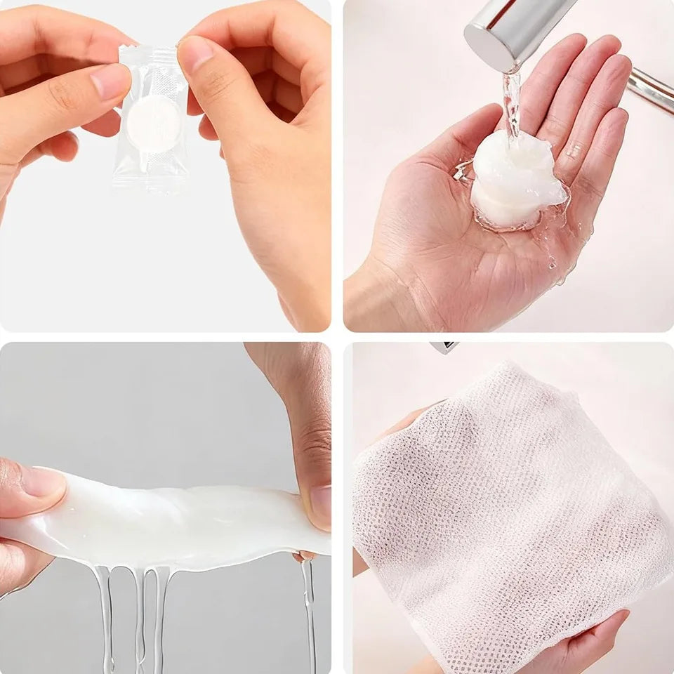 50/100pcs Compressed Disposable Face Towels for Travel & Camping Disposable Travel Towels PLUSH