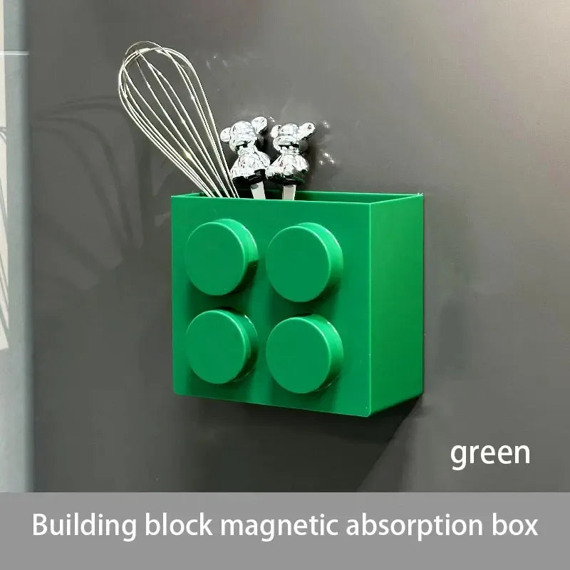 Magnetic Refrigerator Side Storage Rack – Kitchen Organizer Kitchen Storage Rack PLUSH Green