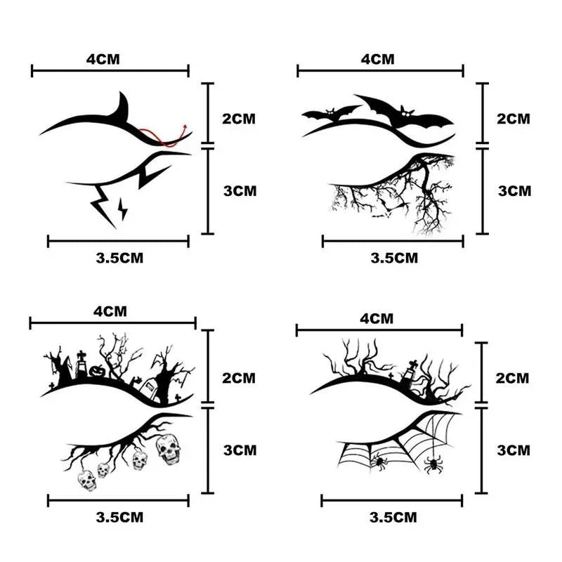 Halloween Eye Makeup Stickers – Bat & Spider Temporary Tattoos Eye Makeup Stickers PLUSH