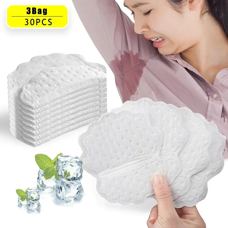 PLUSH Disposable Underarm Sweat Pads for Women & Men Underarm Sweat Pads PLUSH 30PCS 12x9.5cm
