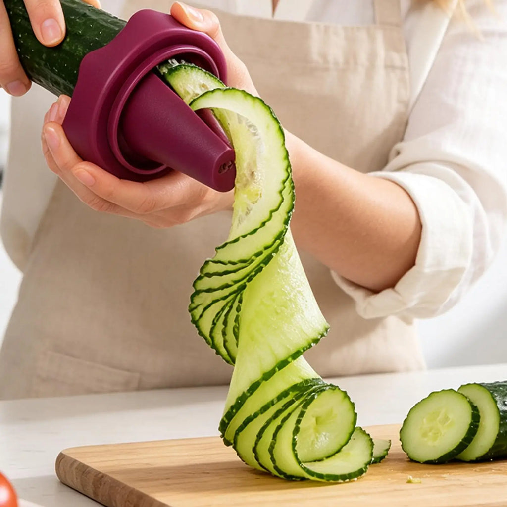 Spiral Vegetable Cutter Flower Slicer & Grater Kitchen Tool Spiral Vegetable Slicer PLUSH
