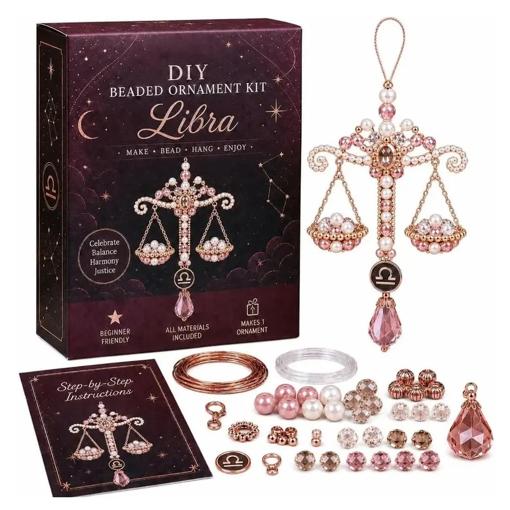 DIY Beaded Constellation Pendant Kit – Zodiac Bag Charm Craft DIY Jewelry Kit PLUSH Style 8