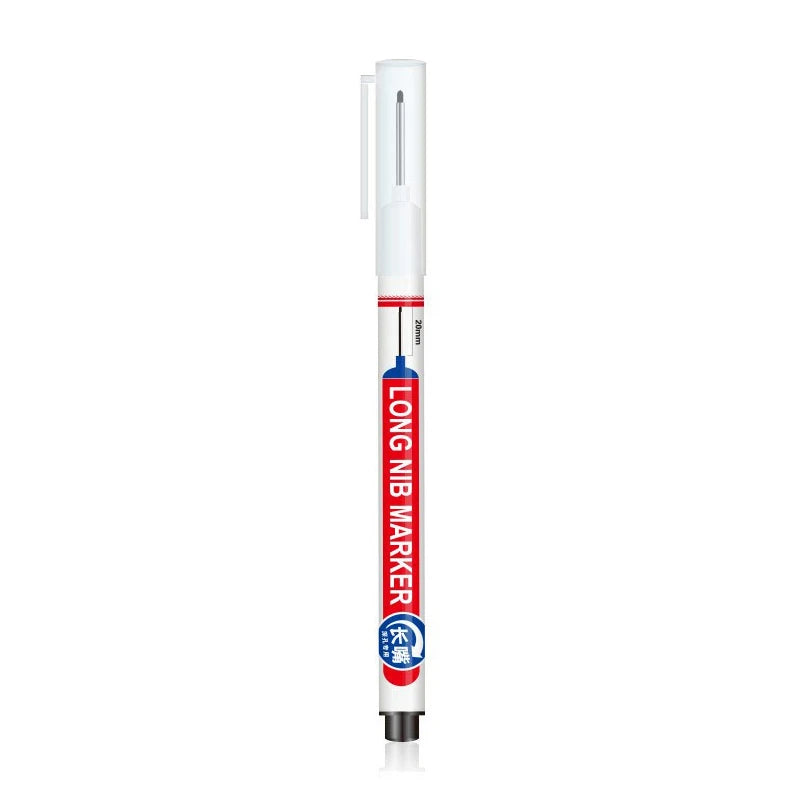 Long Nib Deep Hole Marker Pen – Waterproof 20mm Marking Tool Deep Hole Marker Pen PLUSH Black