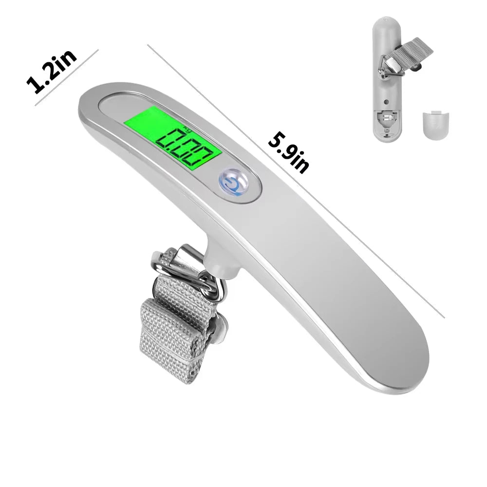 Digital Hanging Scale 110lb/50kg – Luggage & Fishing Scale Digital Hanging Scale PLUSH Silver 50kg 10g